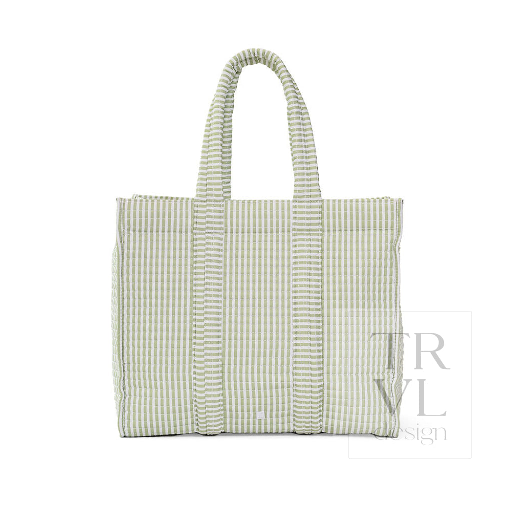 TRVL Quilted Go Go Tote - Pimlico Stripe Sage