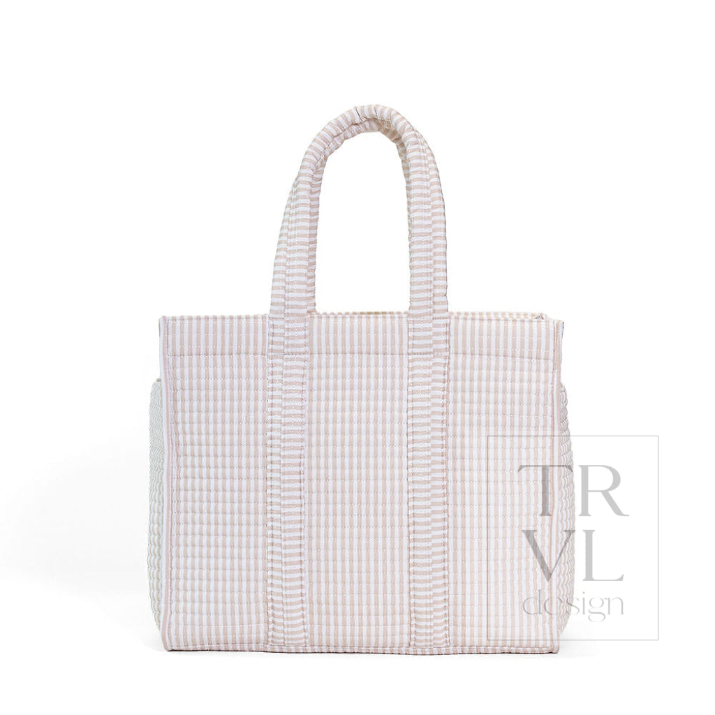TRVL Quilted Go Go Tote - Pimlico Stripe Sand