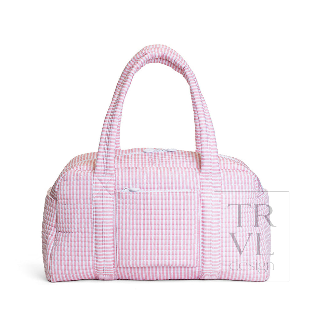 TRVL Grande Quilted Duffel - Pimlico Stripe Dusty Rose