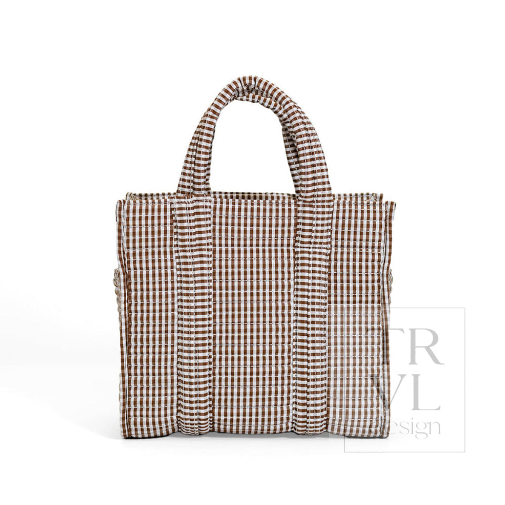 TRVL Quilted Mini Go Go Tote - Gingham Coco