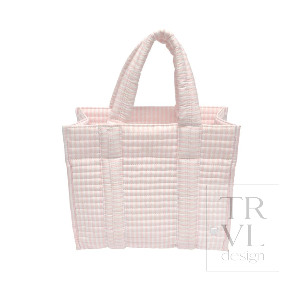 TRVL Quilted Mini Go Go Tote - Pimlico Stripe Pink
