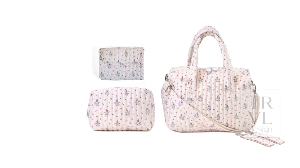 TRVL Quilted Stroller Bag - Fleurie + Changer Mat + Everyday (