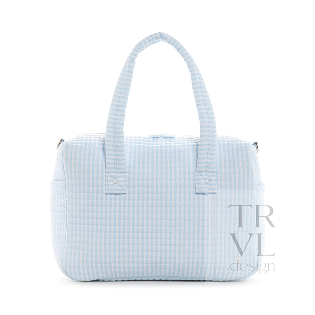 TRVL Quilted Stroller Bag - Pimlico Stripe Blue