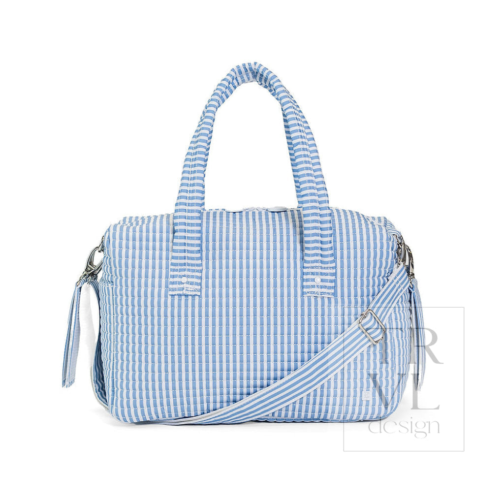 TRVL Quilted Stroller Bag - Pimlico Stripe Chambray