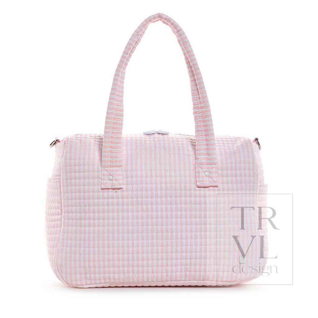 TRVL Quilted Stroller Bag - Pimlico Stripe Pink