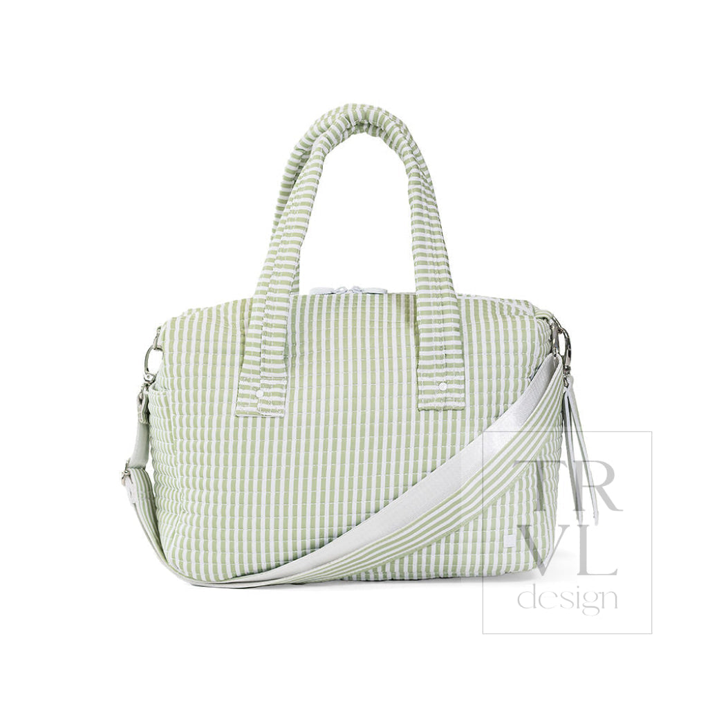 TRVL Quilted Stroller Bag - Pimlico Stripe Sage
