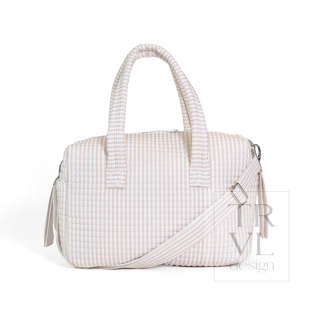 TRVL Quilted Stroller Bag - Pimlico Stripe Sand