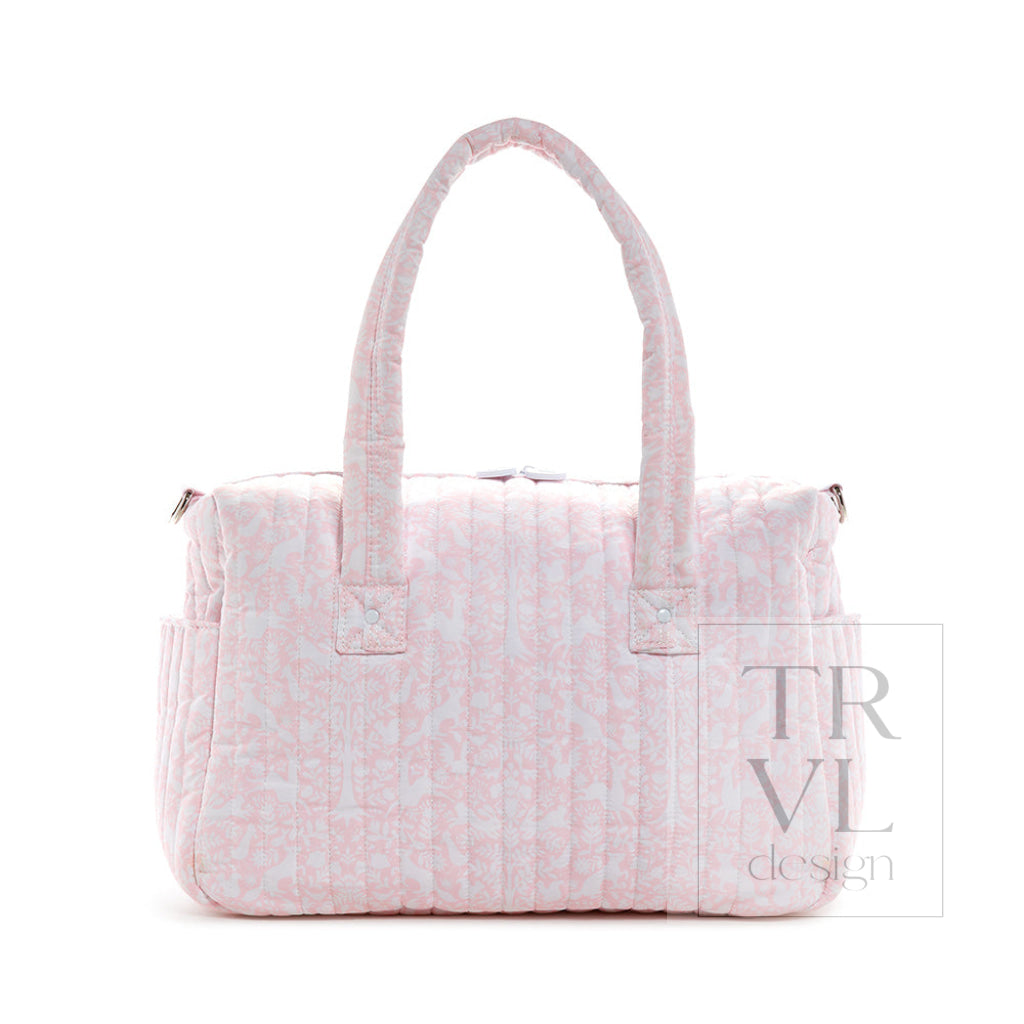 TRVL Quilted Stroller Bag - Woodland Pink