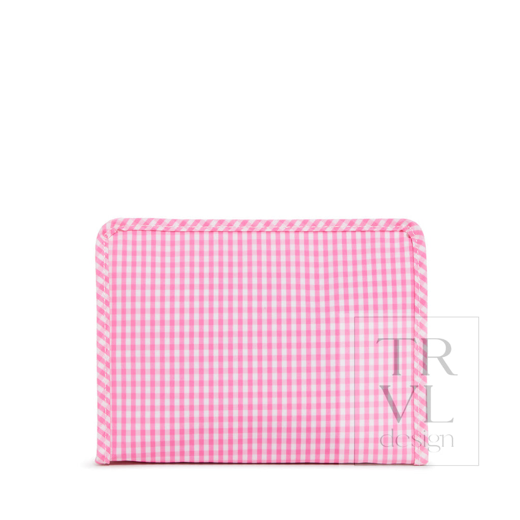 TRVL Medium Roadie - Gingham Pink
