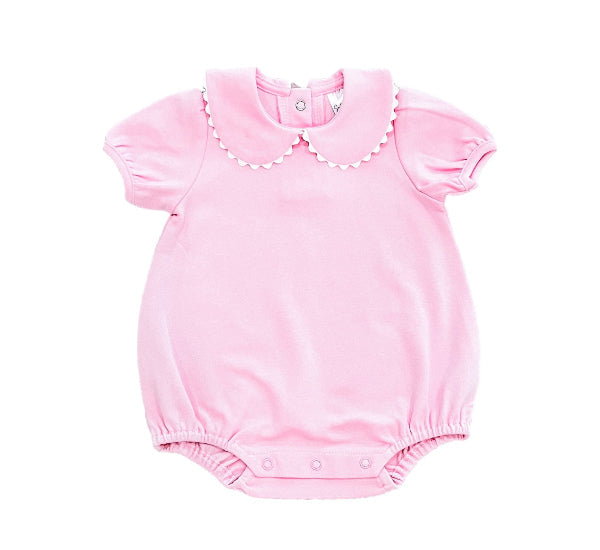Scalloped Collar Short Sleeve Bubble