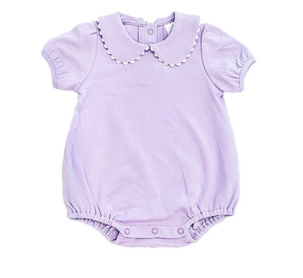 Scalloped Collar Short Sleeve Bubble