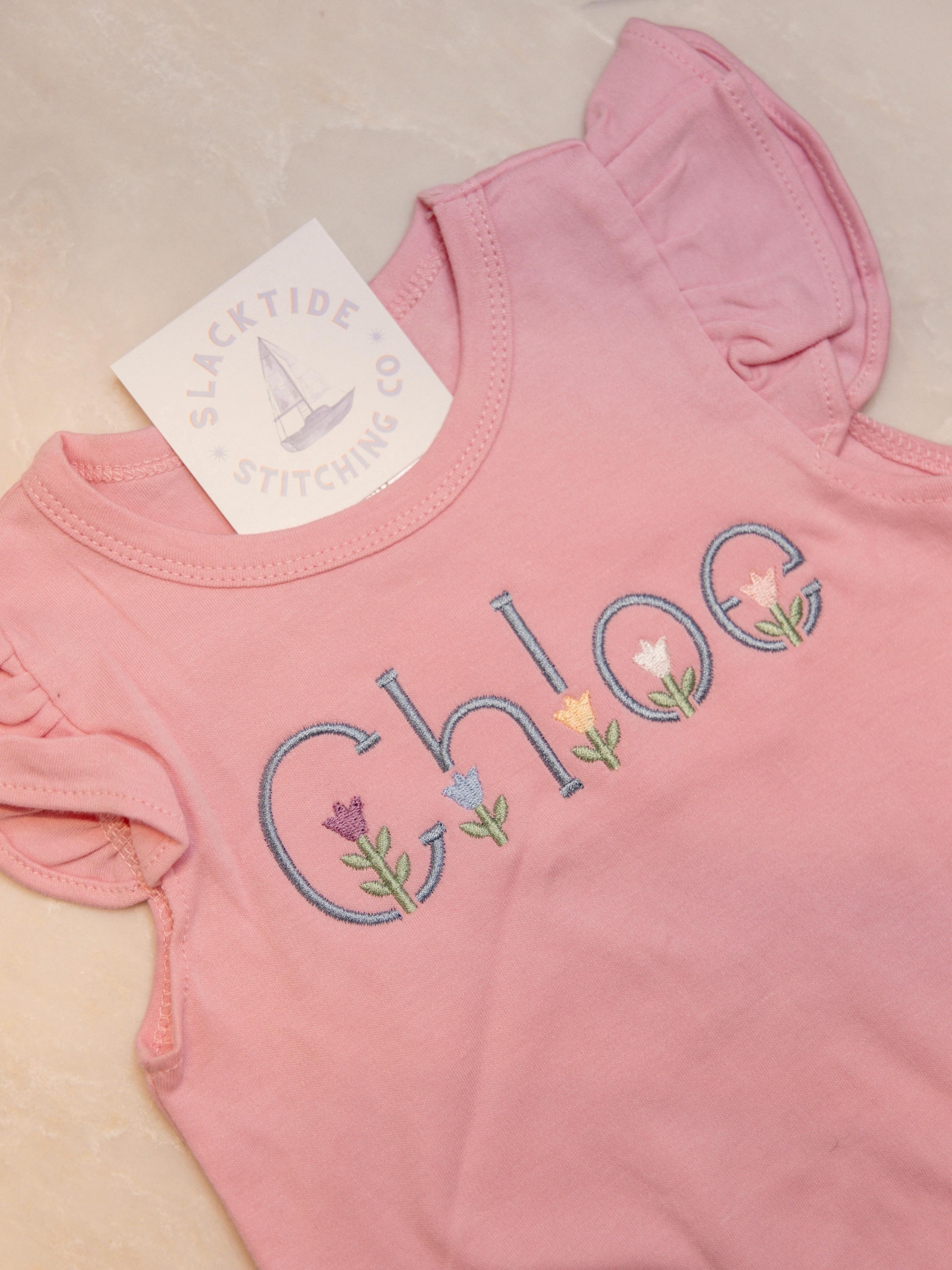 Girl's Flutter Sleeved Bubble — personalized example