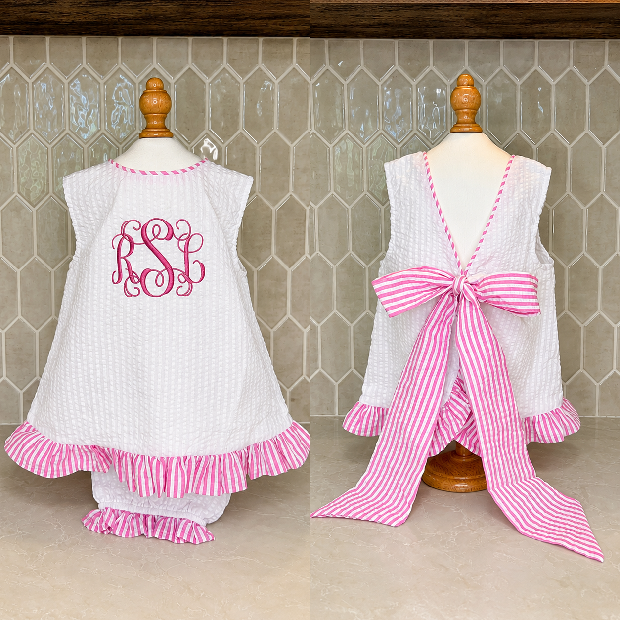 Seersucker Swing Back Set — personalized example
