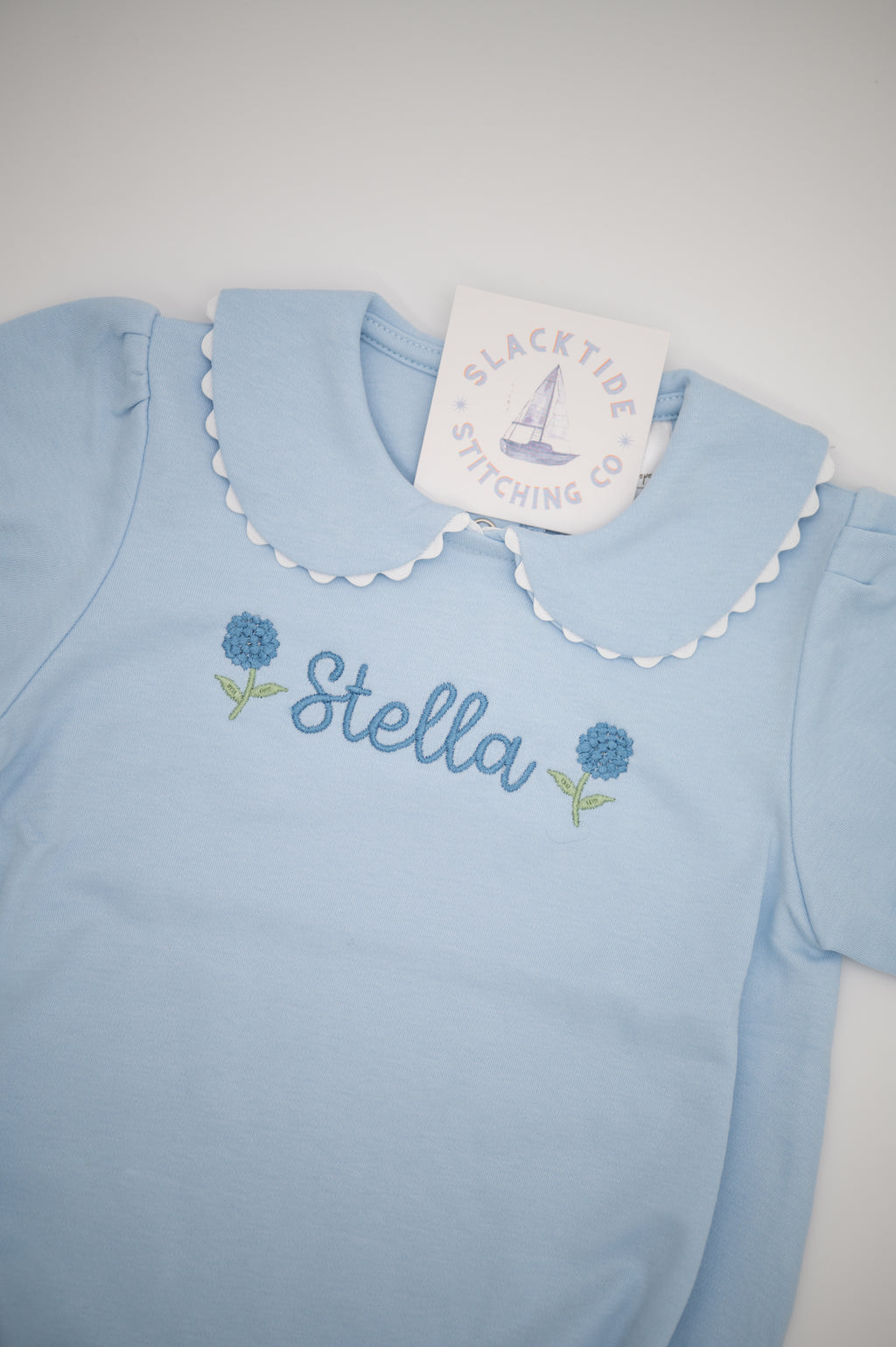 Scalloped Collar Short Sleeve Bubble — personalized example