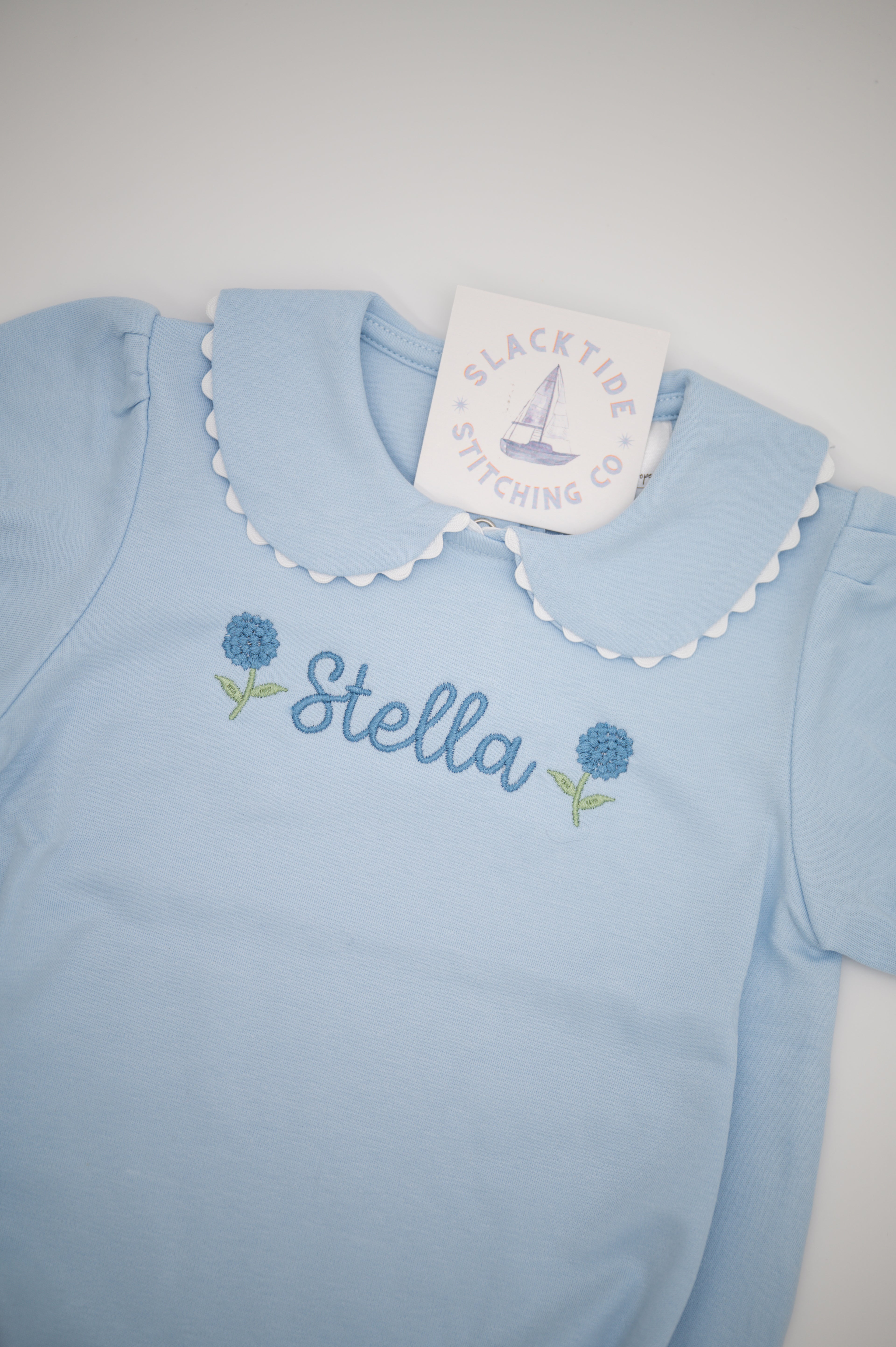 Scalloped Collar Short Sleeve Bubble — personalized example
