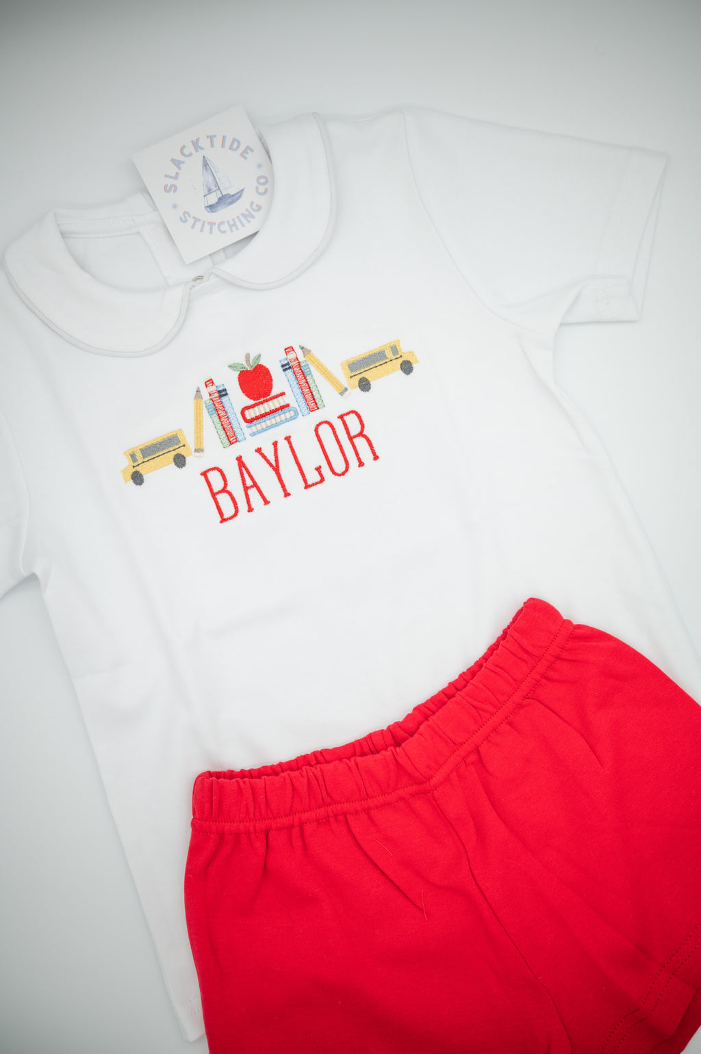Piped Collar Short Sleeve Shirt — personalized example