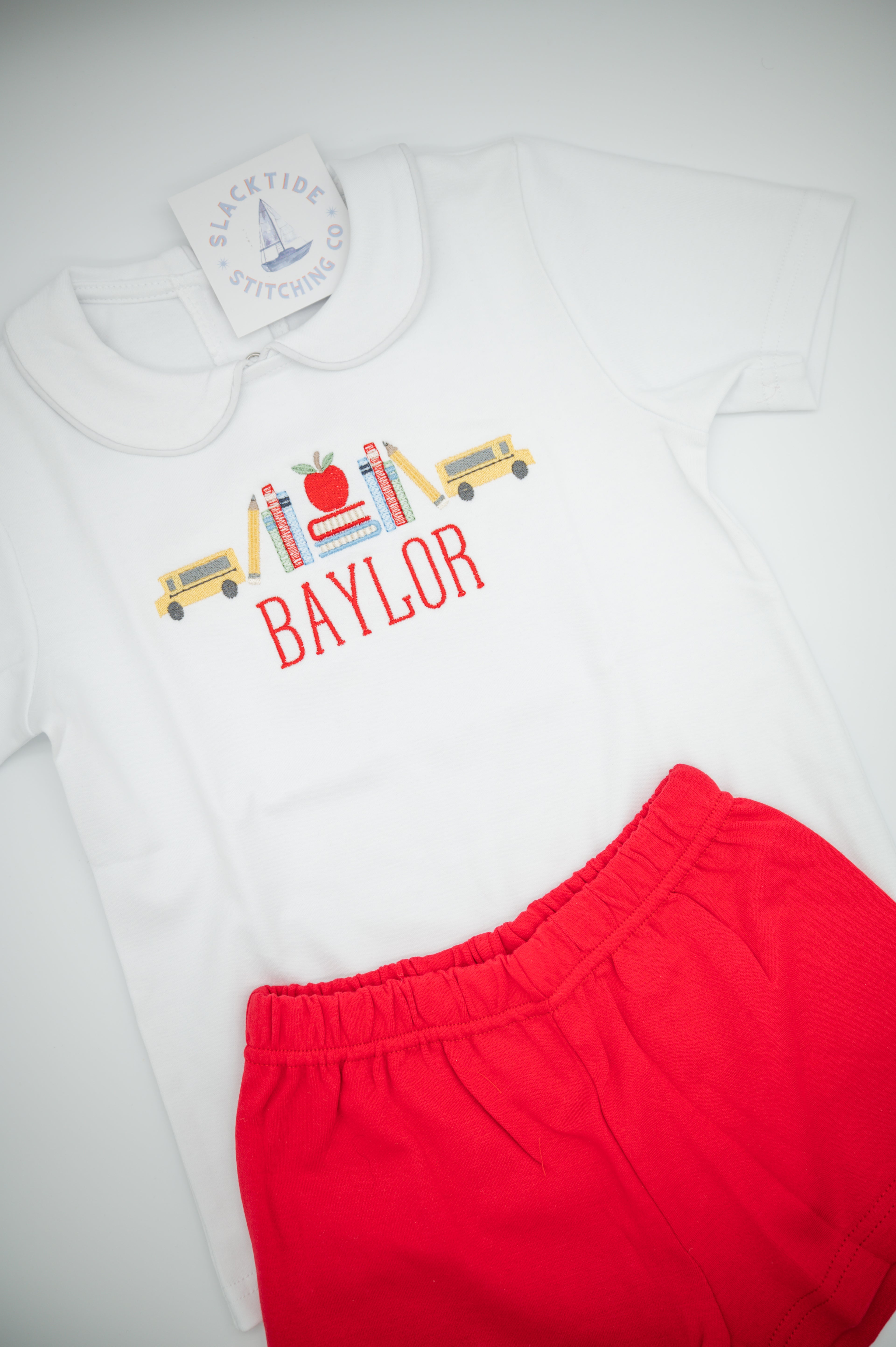 Piped Collar Short Sleeve Shirt — personalized example