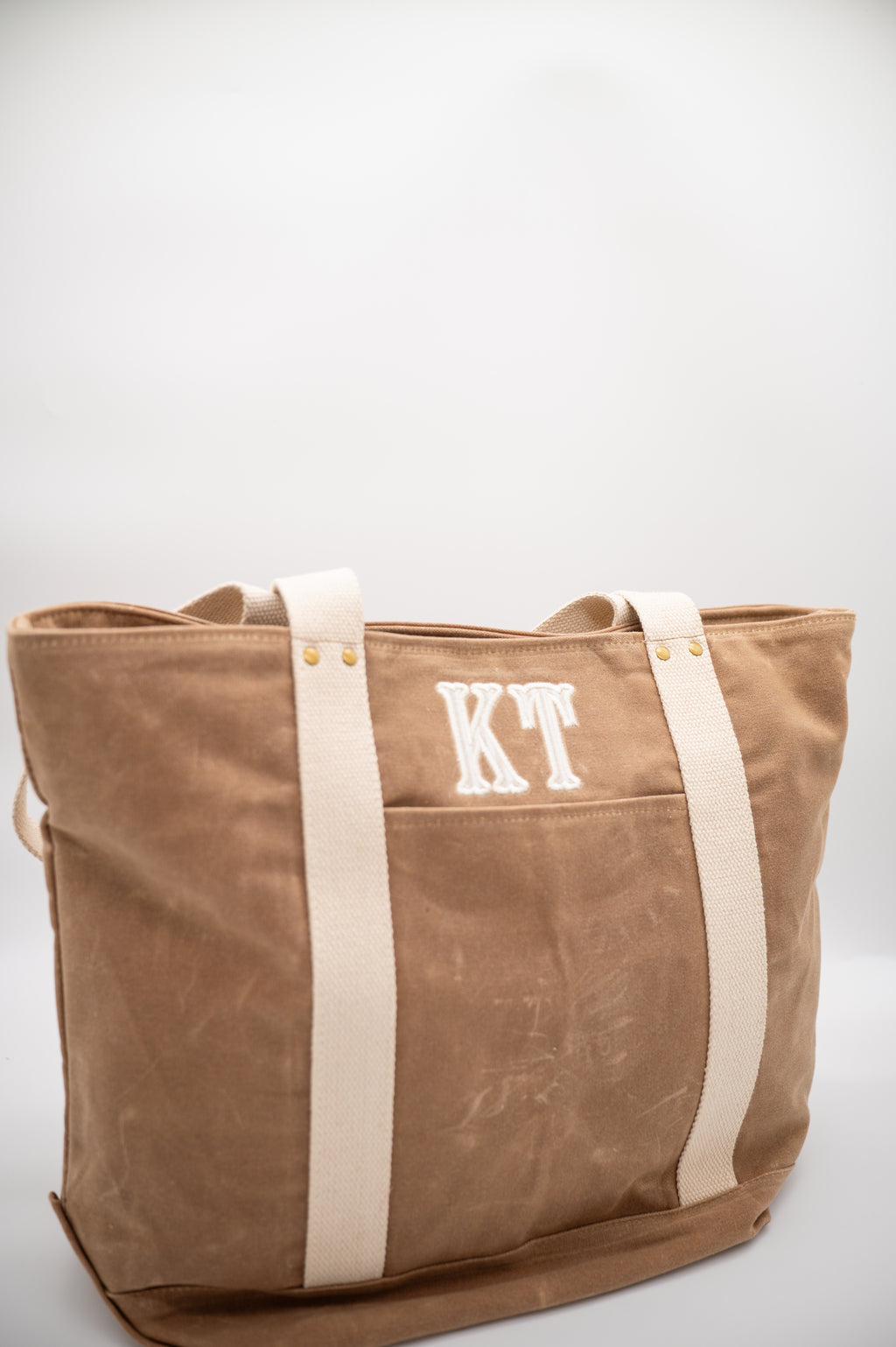 Waxed Canvas Tote — personalized example