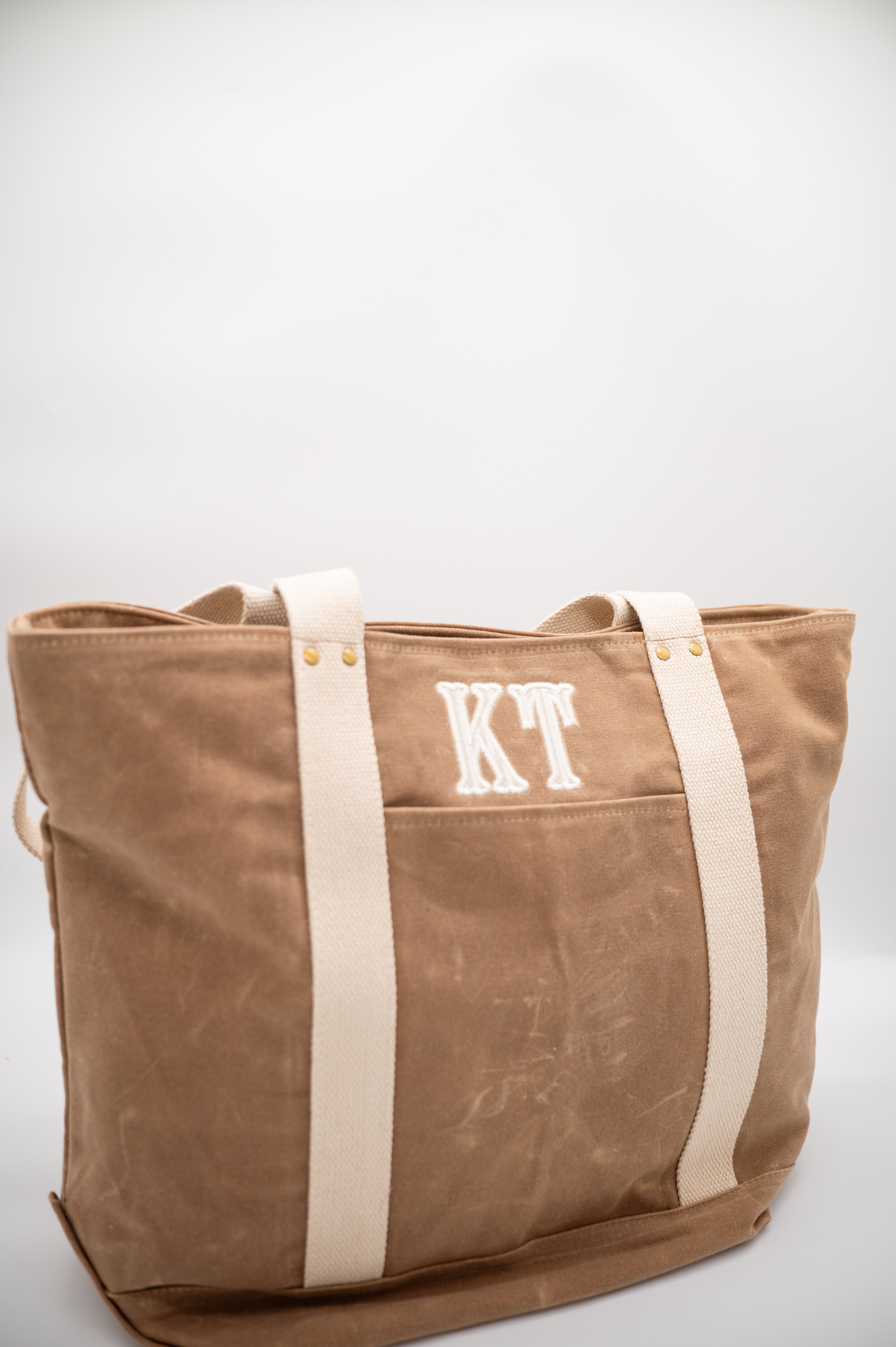 Waxed Canvas Tote — personalized example