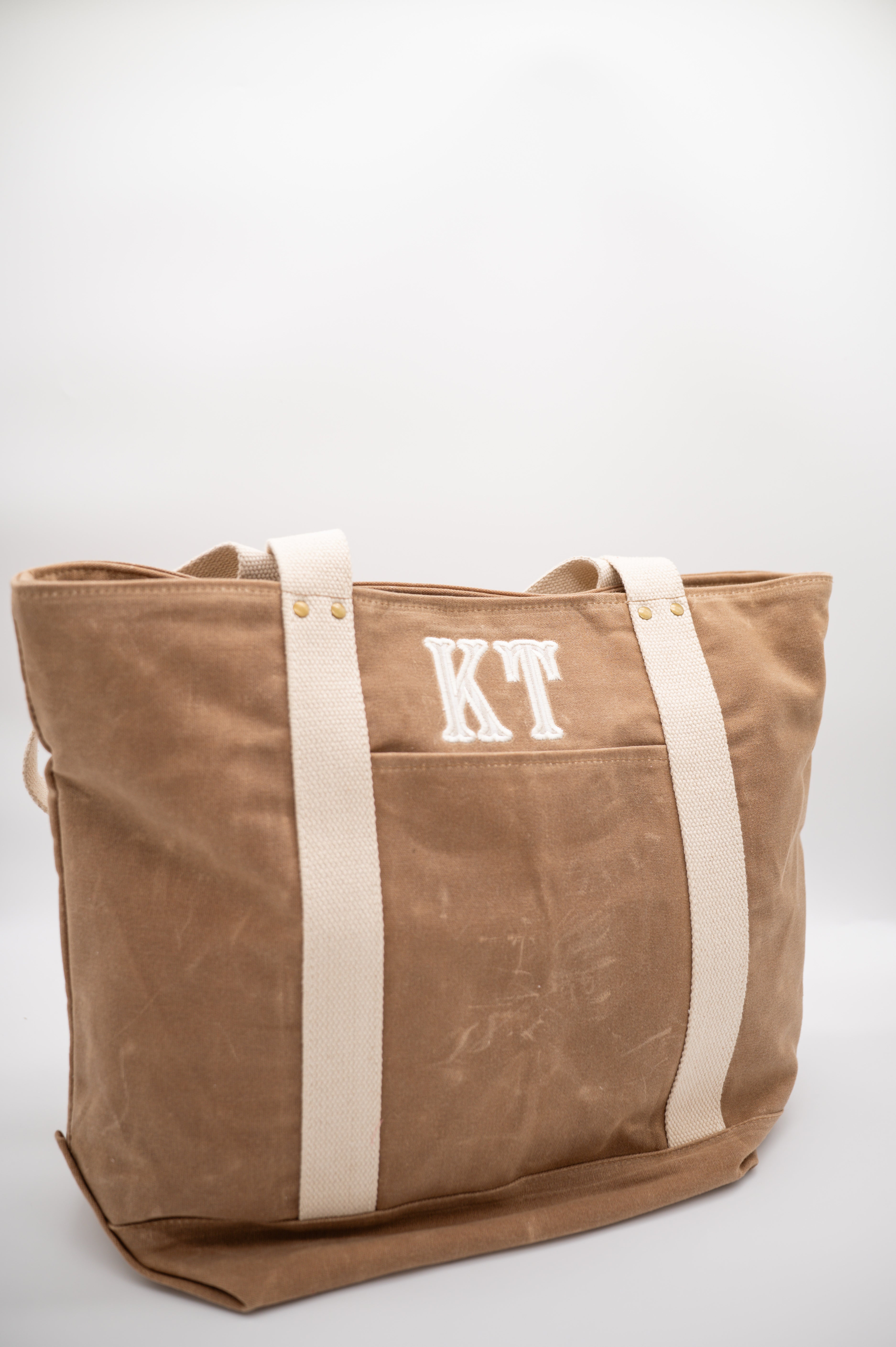 Waxed Canvas Tote — personalized example