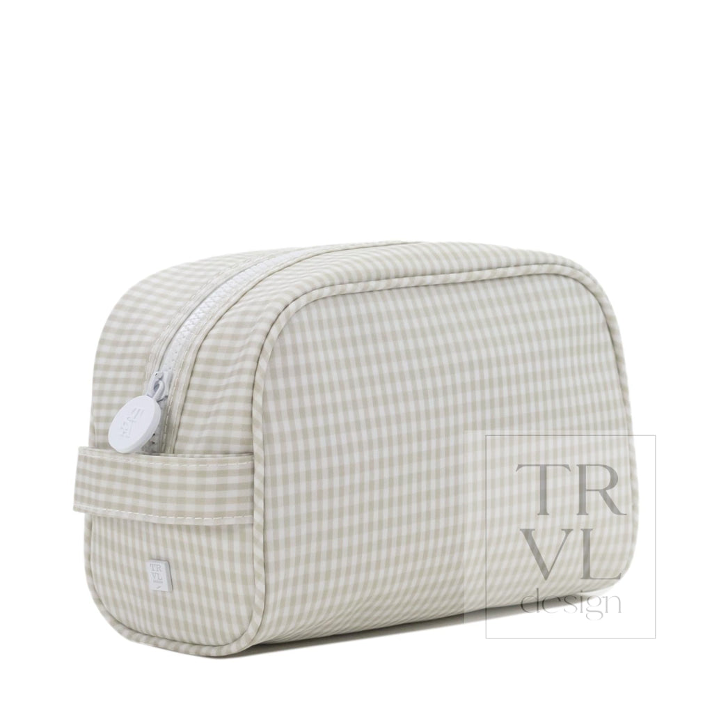 TRVL Stow It Dopp Bag - Gingham Pearl Grey