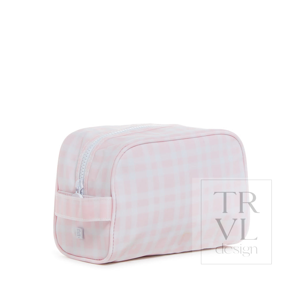TRVL Stow It Dopp Bag - Pimlico Plaid Pink