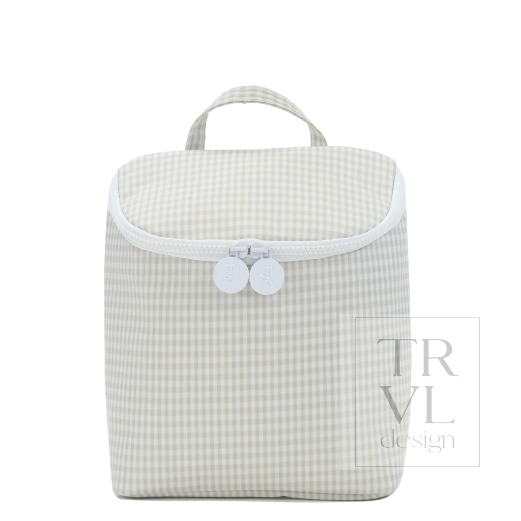 TRVL Take Away Insulated Lunch Bag - Gingham Pearl Grey