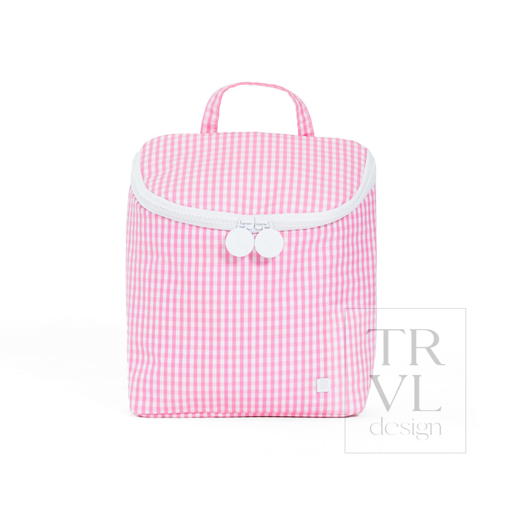 TRVL Take Away Insulated Lunch Bag - Gingham Pink