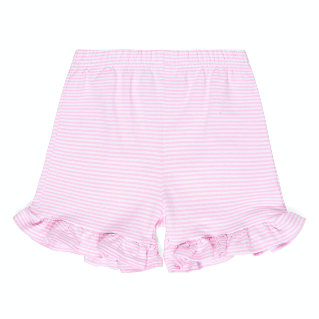 Girl's Micro-Striped Ruffle Shorts