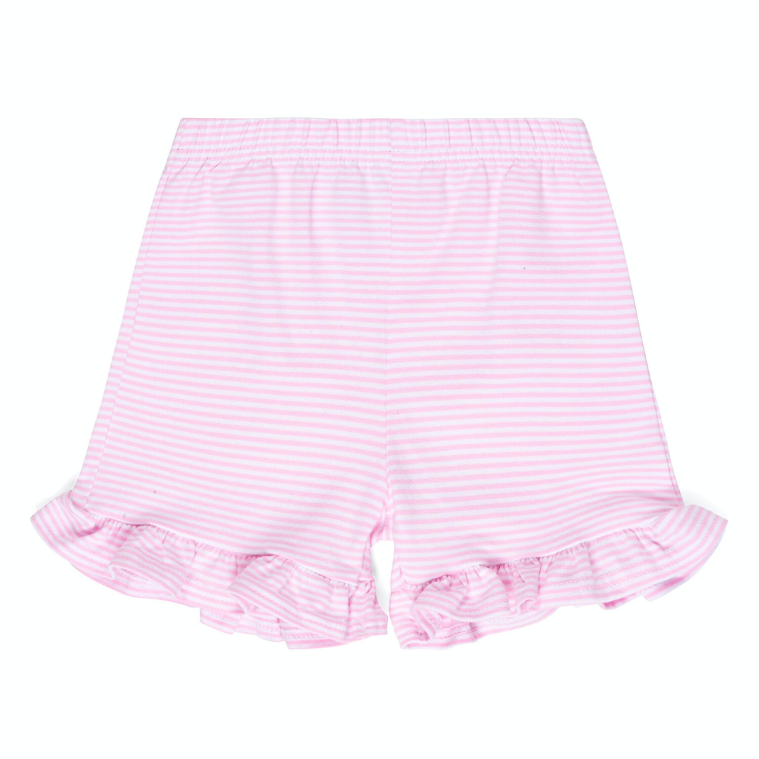 Girl's Micro-Striped Ruffle Shorts