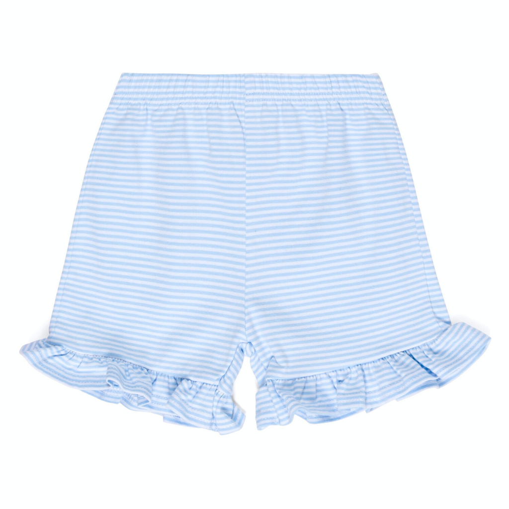 Girl's Micro-Striped Ruffle Shorts