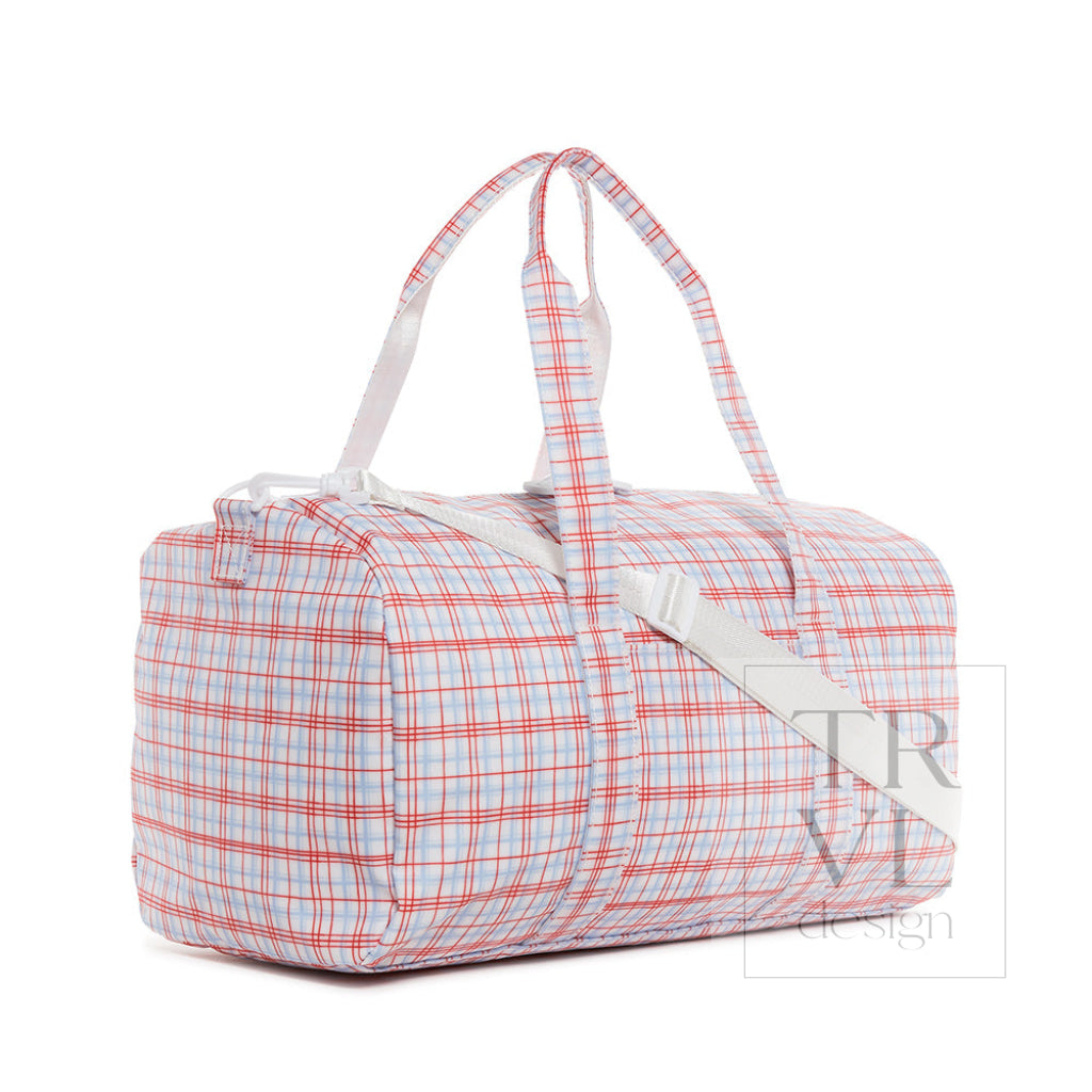 TRVL Weekender Duffel - Classic Plaid Red