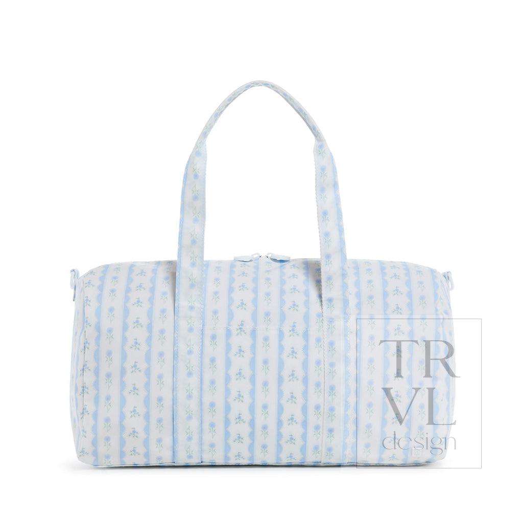 TRVL Weekender Duffel - Ribbon Floral Blue